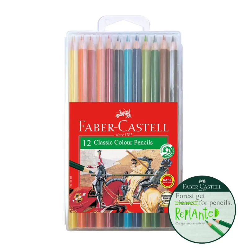 Faber-Castell Classic Colour Pencils 12L Slim-Flexi Case